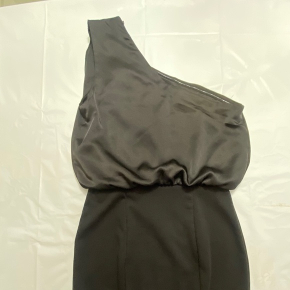 A/X Armani Exchange One Shoulder Zipper Black Cocktail Party Dress Size 2 Club - Picture 7 of 13